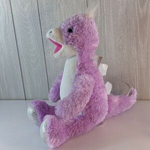 Build a Bear Purple Sparkle Stegosaurus Dinosaur Plush Stuffed Animal EUC